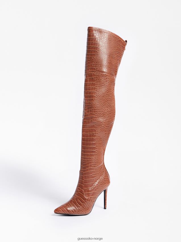 Guess baiwa krokodilletrykk høy støvel brun brun kvinner F0LJ805640