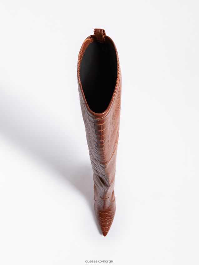 Guess baiwa krokodilletrykk høy støvel brun brun kvinner F0LJ805640