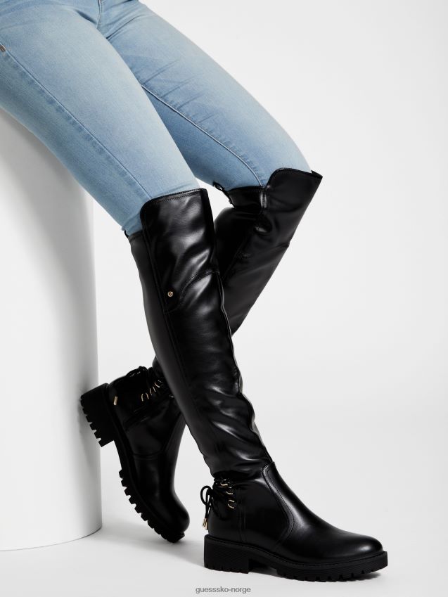 Guess black1 høye snøretøvler svart 1 kvinner F0LJ807438