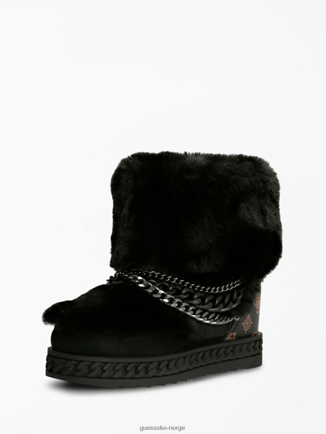 Guess brun hasana ankelstøvlett i fuskepels brun kvinner F0LJ805635