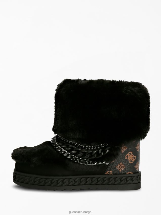 Guess brun hasana ankelstøvlett i fuskepels brun kvinner F0LJ805635