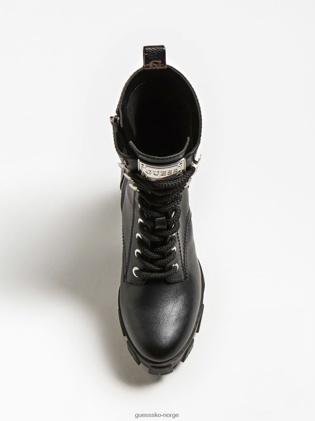 Guess brun neesha kampstøvel med glanset utseende brun kvinner F0LJ806775