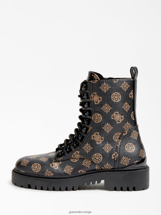 Guess brun oxana 4g logo peon kampstøvel brun kvinner F0LJ806301
