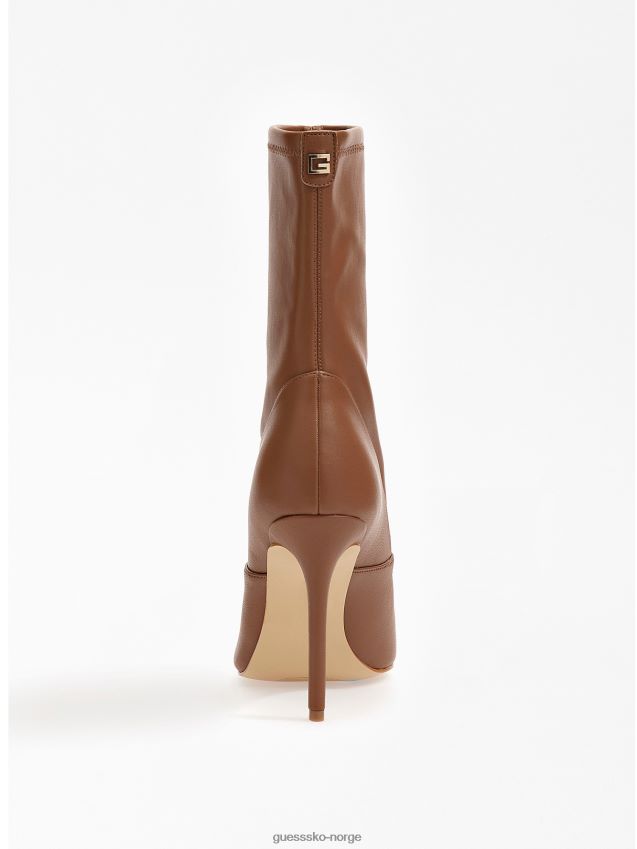 Guess brune semmi-ankelstøvletter i imitert skinn brun kvinner F0LJ803075
