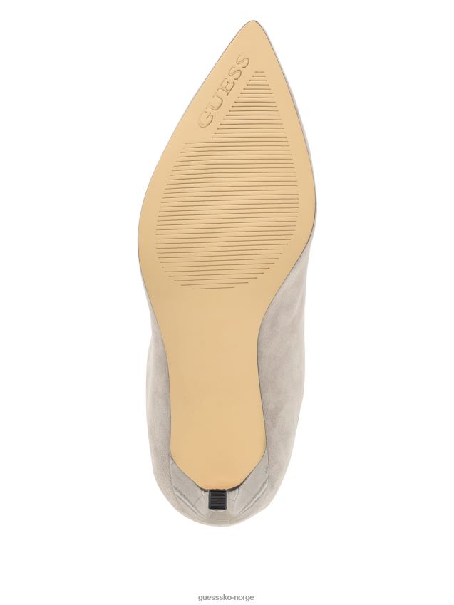 Guess dayton knehøye boots i imitert semsket skinn, lys grå semsket skinn lys grå semsket skinn kvinner F0LJ809901