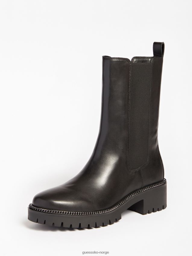 Guess ekte skinn ibbie lave støvler svart svart kvinner F0LJ802875