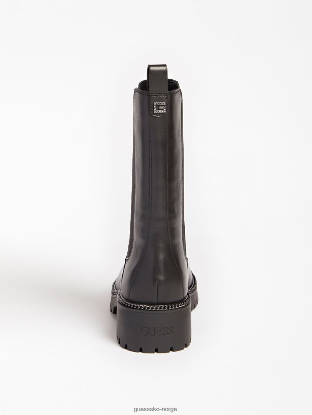 Guess ekte skinn ibbie lave støvler svart svart kvinner F0LJ802875