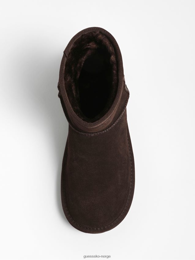 Guess ekte skinn luna lave støvler brune brun kvinner F0LJ805475