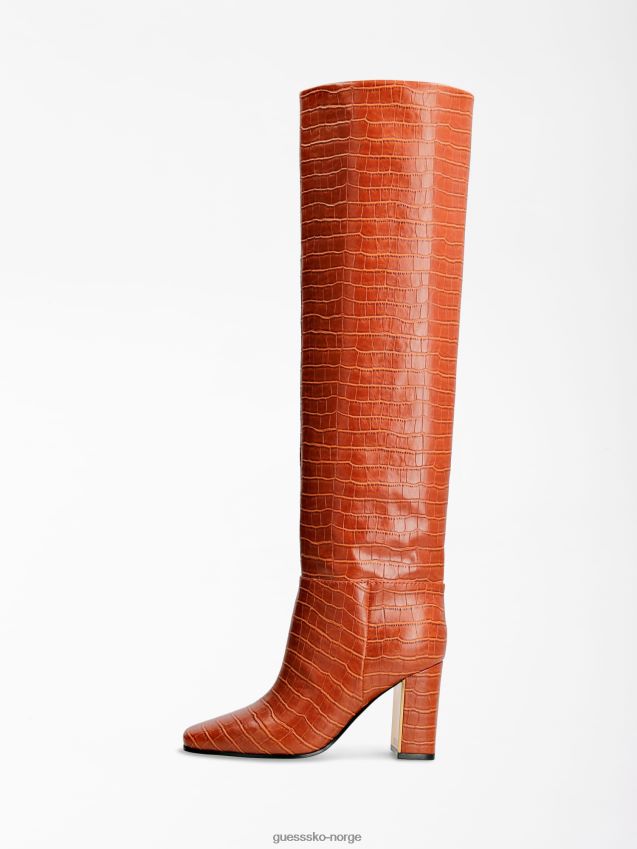 Guess elandra krokodilletrykk høy støvel brun brun kvinner F0LJ805638