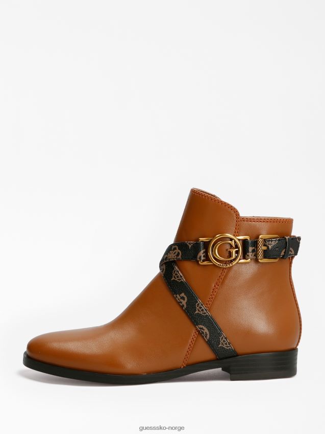 Guess floriza ankelstøvel i ekte skinn brun brun kvinner F0LJ806597