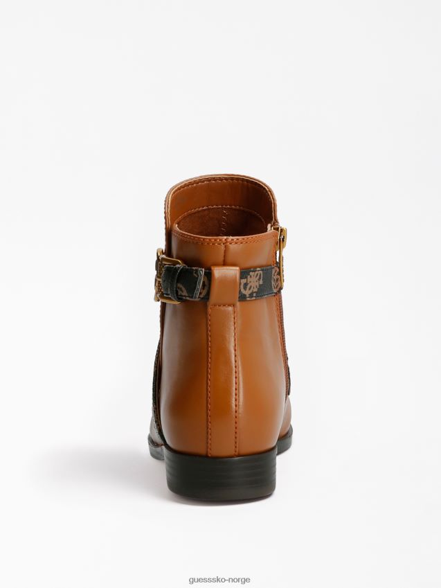 Guess floriza ankelstøvel i ekte skinn brun brun kvinner F0LJ806597