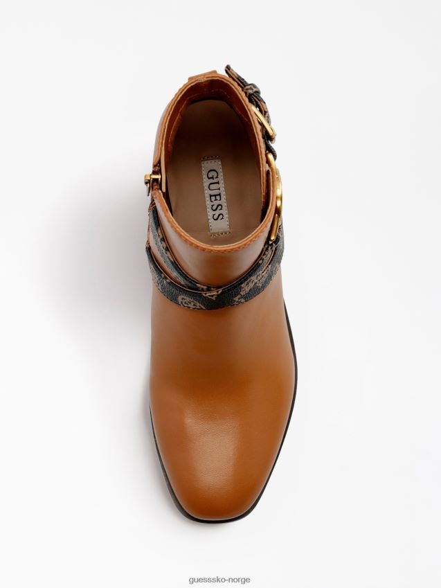 Guess floriza ankelstøvel i ekte skinn brun brun kvinner F0LJ806597