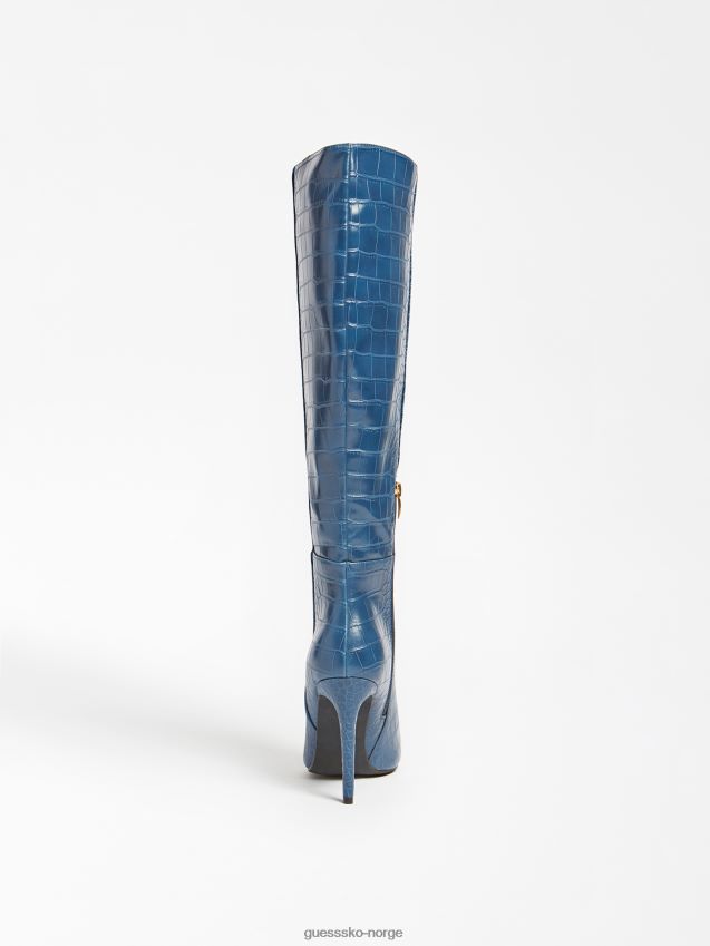 Guess høy støvel med blå ruke krokodilletrykk blå kvinner F0LJ806476