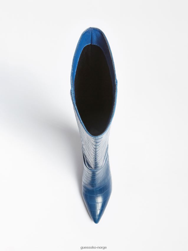 Guess høy støvel med blå ruke krokodilletrykk blå kvinner F0LJ806476