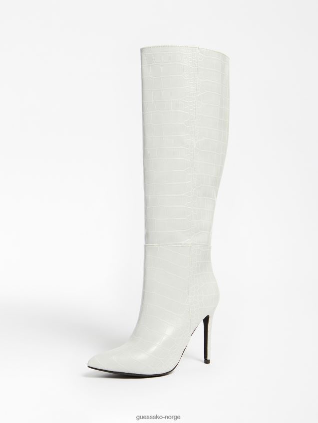Guess høy støvel med grå ruke krokodilletrykk grå kvinner F0LJ805615