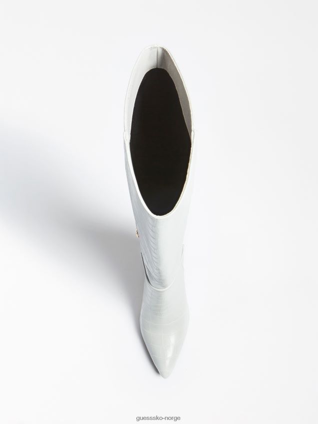 Guess høy støvel med grå ruke krokodilletrykk grå kvinner F0LJ805615