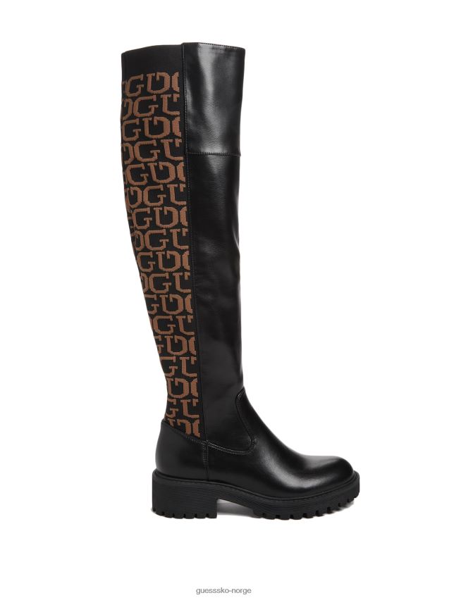 Guess høye logostøvler svart1 svart 1 kvinner F0LJ807457