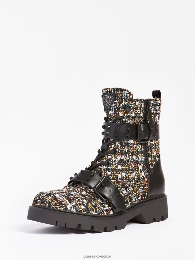 Guess hvit multi rodeta tweed kampstøvel hvit multi kvinner F0LJ806137