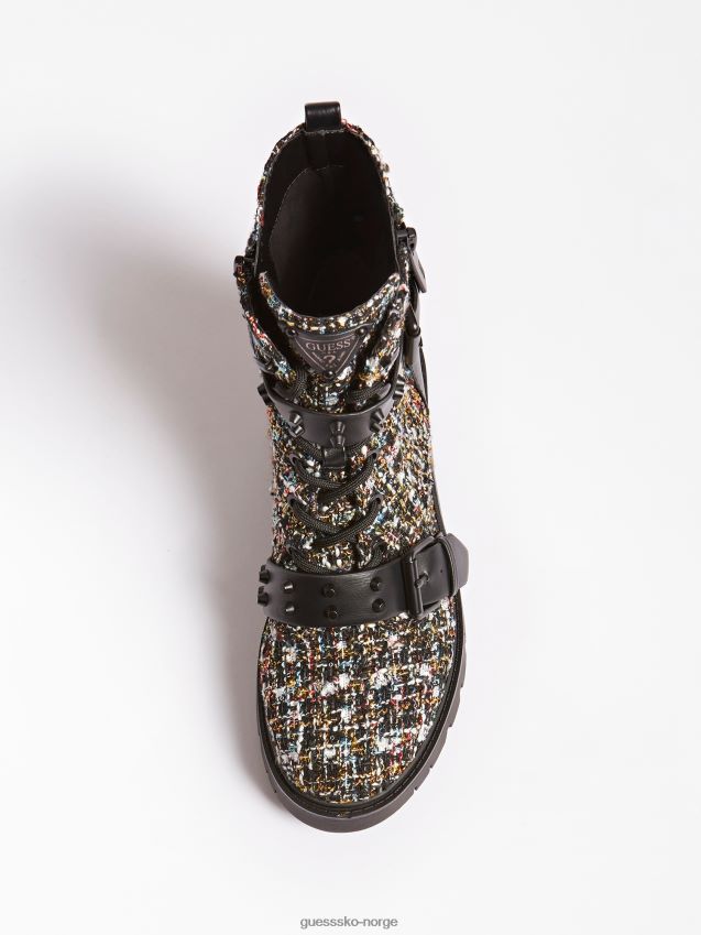 Guess hvit multi rodeta tweed kampstøvel hvit multi kvinner F0LJ806137