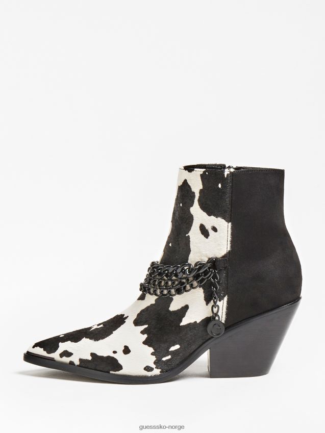 Guess hvit patziy ankelstøvlett med kjede i ekte skinn hvit kvinner F0LJ805997