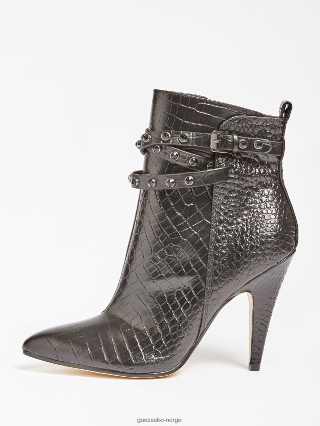 Guess jessia kroksko i ekte skinn, svart svart kvinner F0LJ805667