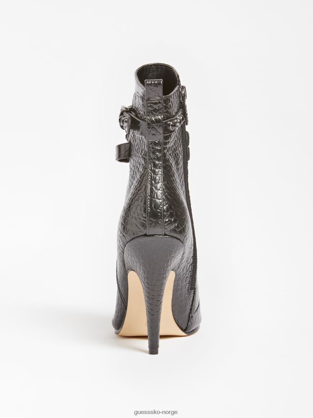 Guess jessia kroksko i ekte skinn, svart svart kvinner F0LJ805667