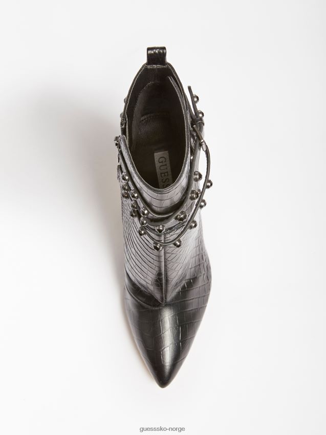 Guess jessia kroksko i ekte skinn, svart svart kvinner F0LJ805667