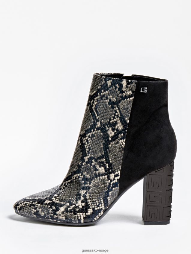 Guess lariah python-trykk ankelstøvlett svart svart kvinner F0LJ806754