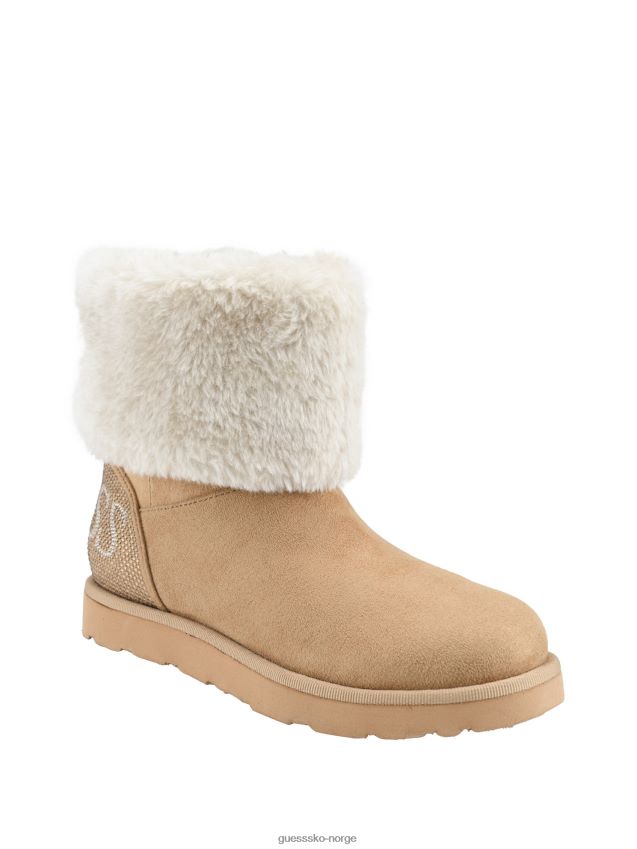 Guess lette naturlige glitrende faux-shearling-støvler lys naturlig kvinner F0LJ807441