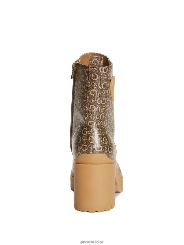 Guess lt brune quincy-logo-støvletter med hæl Den er brun kvinner F0LJ807491