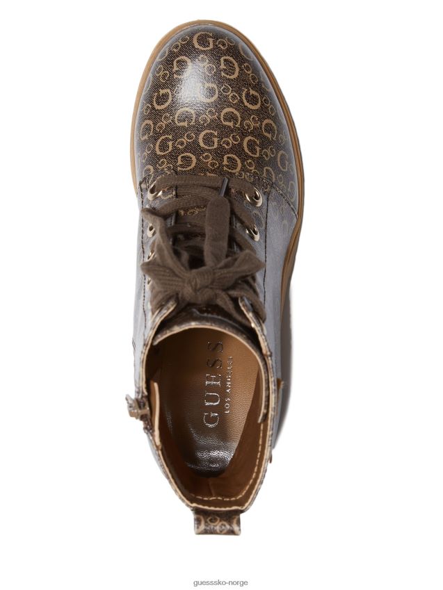 Guess lt brune quincy-logo-støvletter med hæl Den er brun kvinner F0LJ807491