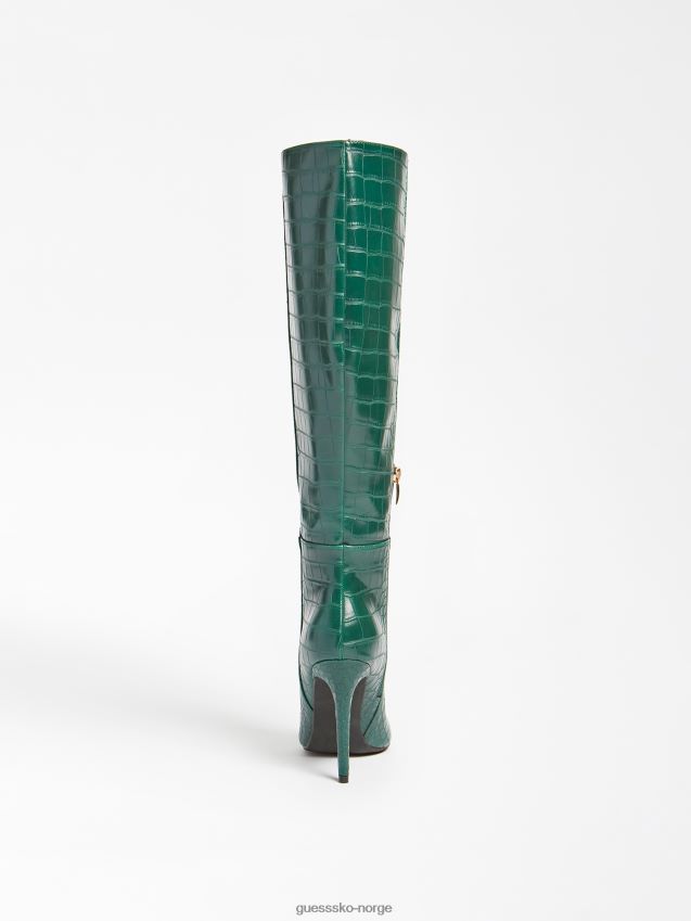 Guess lysegrønn ruke høy støvel med krokodilletrykk lysegrønn kvinner F0LJ805492