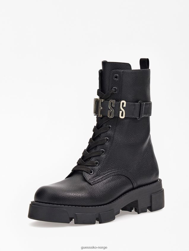Guess madox logo combat boots svart svart kvinner F0LJ805529