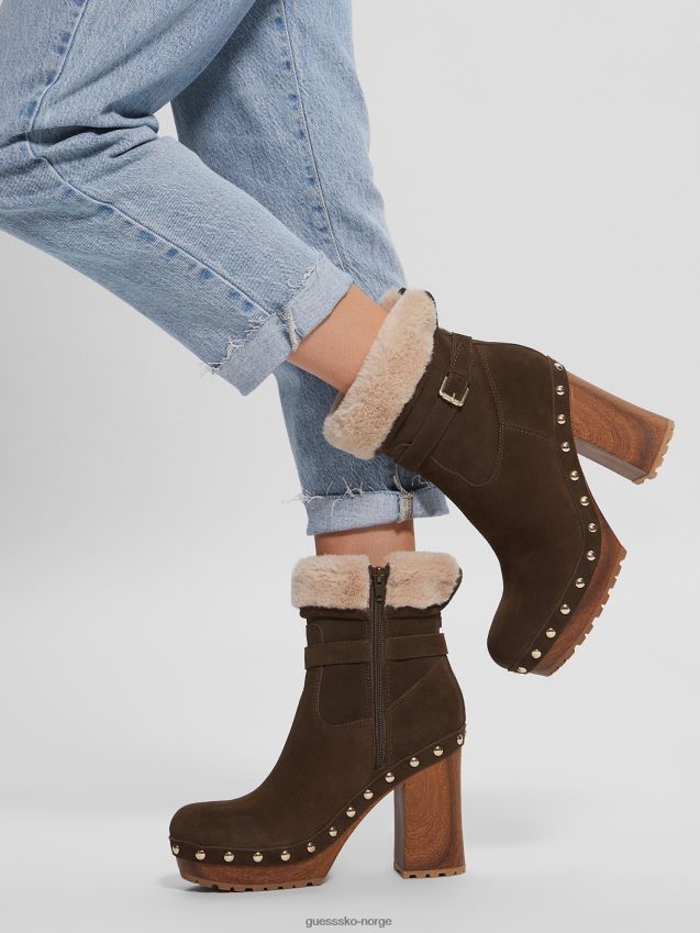 Guess mellomgrønne 310 damina støvletter fôret med fuskepels mellomgrønn 310 kvinner F0LJ809944