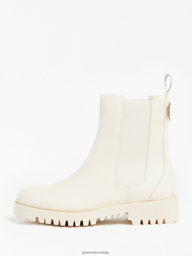 Guess oakess blandet lær chelsea støvel hvit hvit kvinner F0LJ805484