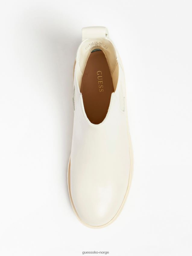 Guess oakess blandet lær chelsea støvel hvit hvit kvinner F0LJ805484