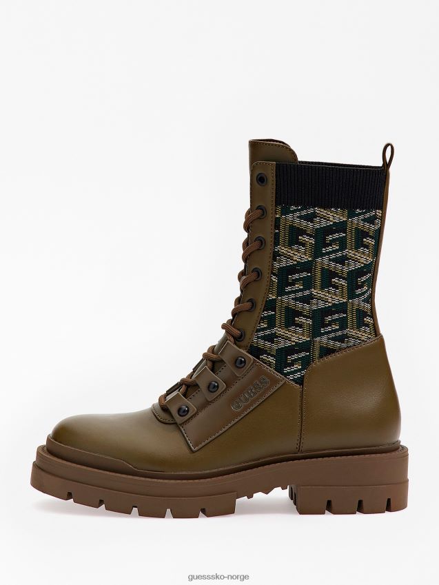 Guess odalis kampstøvler med g cube-logo grønn grønn kvinner F0LJ805490