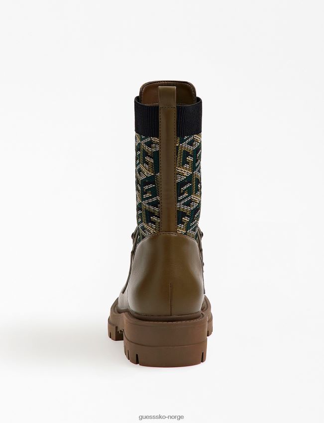 Guess odalis kampstøvler med g cube-logo grønn grønn kvinner F0LJ805490