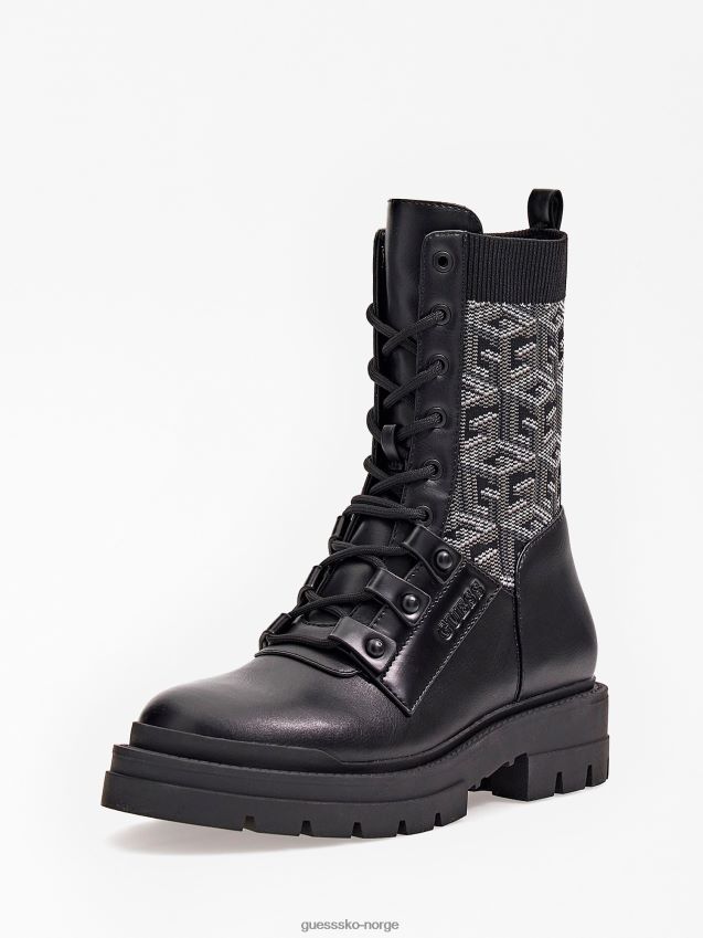 Guess odalis kampstøvler med g cube-logo svart svart kvinner F0LJ803680