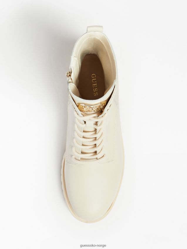 Guess olone kampstøvel i ekte skinn hvit hvit kvinner F0LJ803520