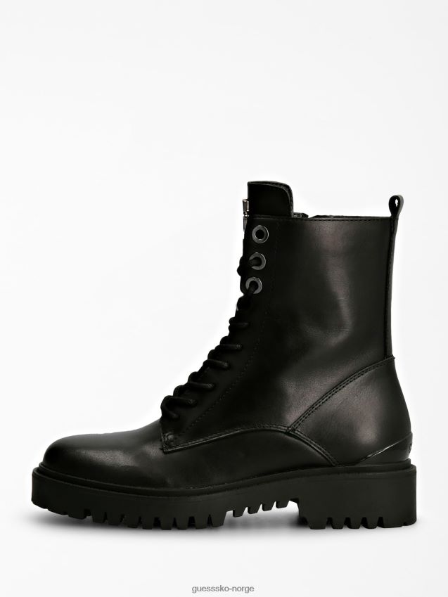 Guess olone kampstøvel i ekte skinn svart svart kvinner F0LJ802701