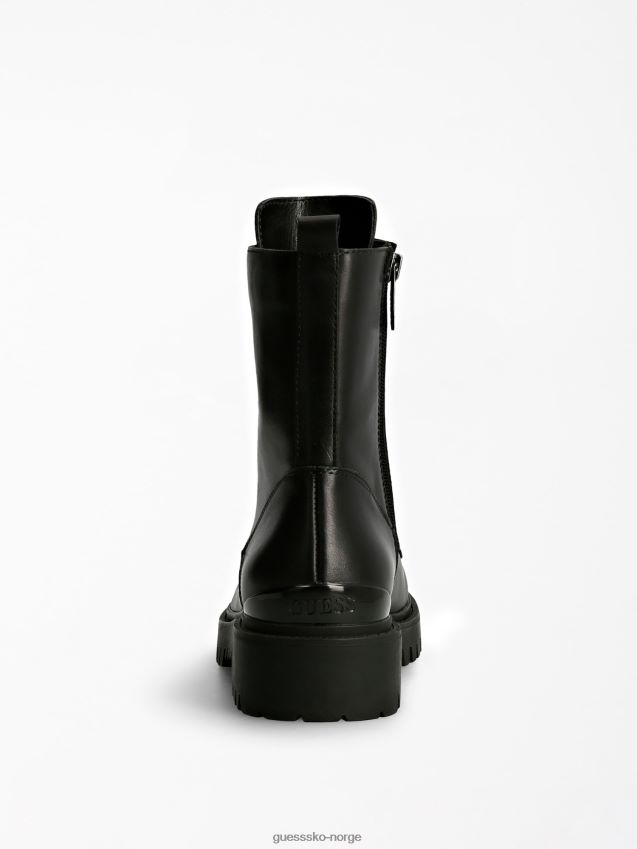 Guess olone kampstøvel i ekte skinn svart svart kvinner F0LJ802701