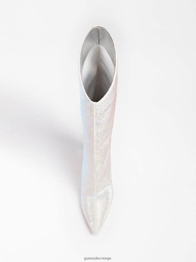 Guess rhinestone-detalj dayton høye støvler sølv sølv kvinner F0LJ805517