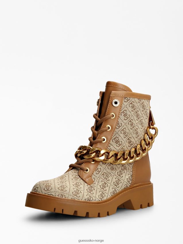 Guess riplee 4g logo kampstøvel beige beige kvinner F0LJ805568
