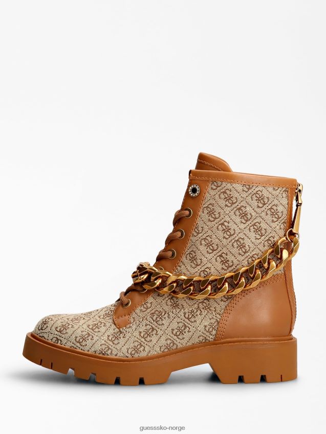 Guess riplee 4g logo kampstøvel beige beige kvinner F0LJ805568