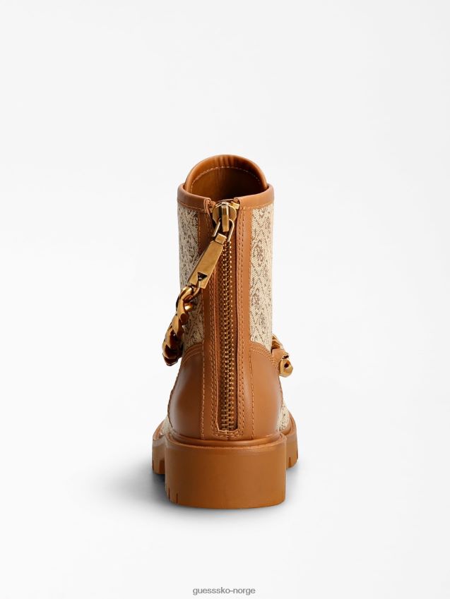 Guess riplee 4g logo kampstøvel beige beige kvinner F0LJ805568
