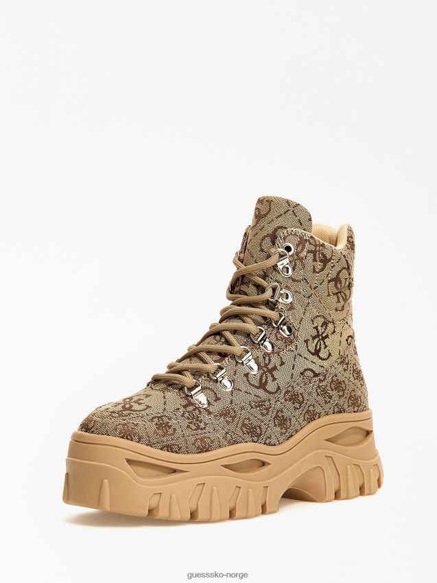 Guess solgte 4g logo ankelstøvel beige beige kvinner F0LJ805532