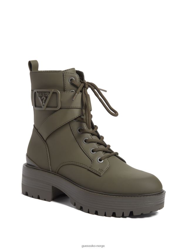 Guess støvete grønne flate kampsko støvete grønn kvinner F0LJ807447