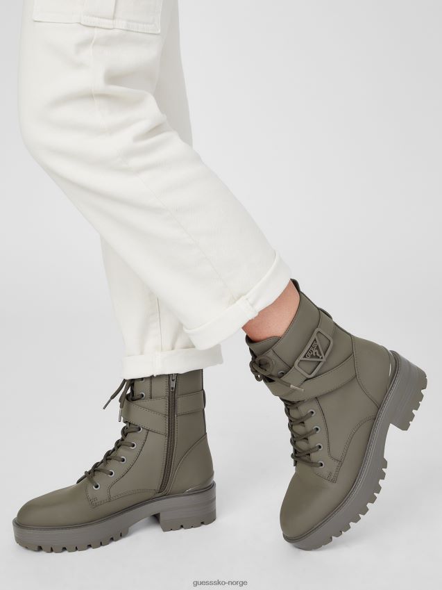 Guess støvete grønne flate kampsko støvete grønn kvinner F0LJ807447