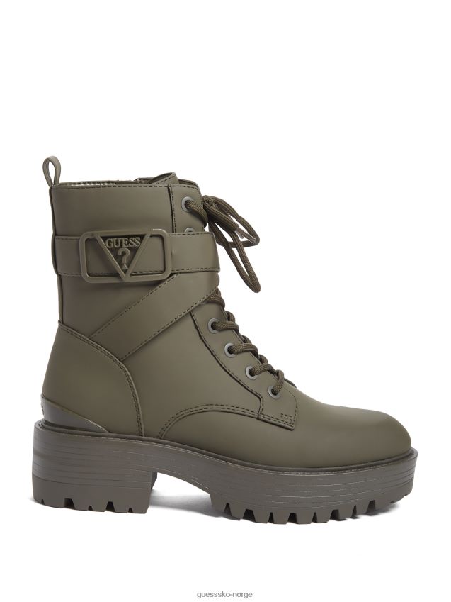 Guess støvete grønne flate kampsko støvete grønn kvinner F0LJ807447